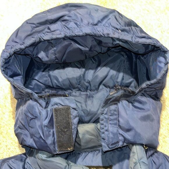 Vintage St Moritz Ski Team Down Feathers Insulated Hooded Parka Jacket XL Blue - Picture 4 of 13